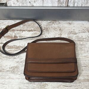 Madewell Albury Cognac Brown Leather Crossbody Bag